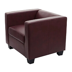 Avis Mendler Fauteuil chaise lounge Lille ~ similicuir, rouge-brun