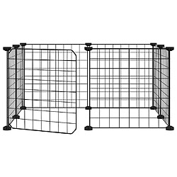 vidaXL Cage animaux de compagnie à 8 panneaux et porte Noir 35x35 cm