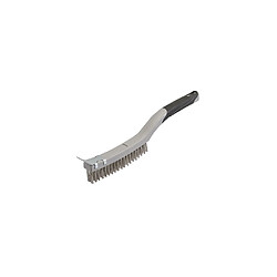 Brosse à manche à poils inox et racloir 3 rangs - 156914 - Silverline