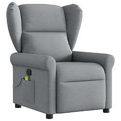 vidaXL Fauteuil de massage inclinable Gris clair Tissu