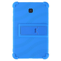 Coque en silicone flexible avec béquille pliable bleu foncé pour votre Samsung Galaxy Tab A 8.0 (2018) SM-T387