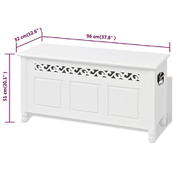 vidaXL Banc de rangement en style baroque PFDM blanc pas cher