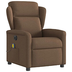 Avis vidaXL Fauteuil inclinable de massage électrique marron tissu