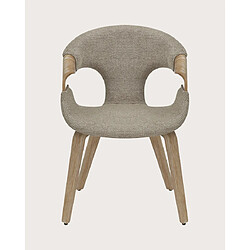 Avis UNIQKA Gazy - chaise en tissu Taupe et bois blanchi