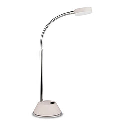 Inspired Tobias Lampe de Table 1 Lumière 3W LED 3000K, 300lm, Blanc Mat/Acrylique Givré/Chrome Poli, Garantie 3 ans