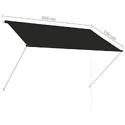 vidaXL Auvent rétractable 200x150 cm Anthracite pas cher