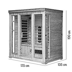 Concept Usine Sauna infrarouge chromothérapie luxe 4/5 places NARVIK pas cher