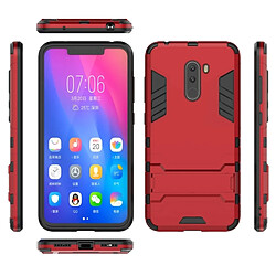 Wewoo Coque Housse antichoc PC + TPU pour Xiaomi Pocophone F1, avec support (rouge) pas cher