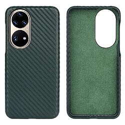 Coque en TPU + microfibre texture en fibre de carbone, antichoc vert pour votre Huawei P50