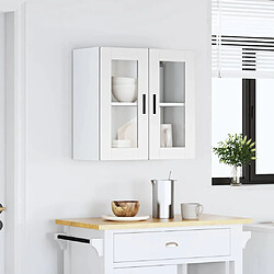 Avis vidaXL Armoire murale de cuisine avec porte en verre Porto blanc