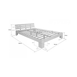 Avis Homestyle4U Lit double en bois futon 180x200 bois naturel