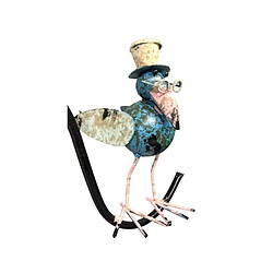 Acheter L'Héritier Du Temps Tuteur Tige pour Plantes Motifs Double Oiseaux ou Mobile de Jardin Rotatif à Planter en Fer Patiné Multicolore 62x62x139cm