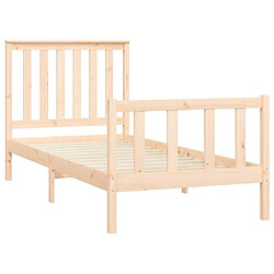 Acheter Maison Chic Cadre/structure de lit et tête de lit pour adulte - Lit Moderne Chambre 100x200 cm bois de pin massif -MN29677