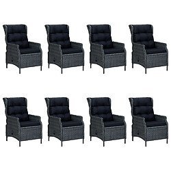 Avis Maison Chic Mobilier à dîner 9 pcs et coussins- Ensemble table et chaises d'extérieur - Salon/Mobilier de jardin classique Résine tressée Gris foncé -MN81596