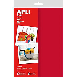 APLI Sachet de 10 feuilles de feutrine rouge 210x297mm