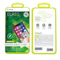 Muvit Protection d'écran en verre trempé iPhone X/XS/11 Pro - MUTPG0299 - Transparent