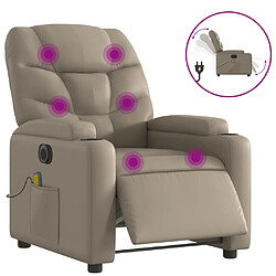 vidaXL Fauteuil de massage inclinable électrique cappuccino similicuir