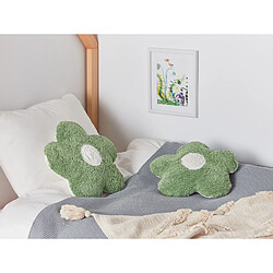 Beliani Lot de 2 coussins SORREL Coton 30 x 30 cm Floral Vert