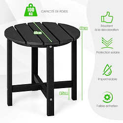 Helloshop26 Table basse de jardin en hdpe anti-uv charge max.:100 kg table d’appoint intérieur extérieur noir 20_0009328 pas cher