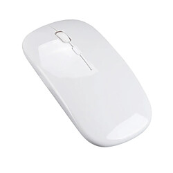 Ordinateur Portable de Bureau Optique Rechargeable de Souris Sans Fil LED Silencieuse Blanc