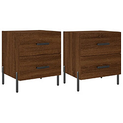 Maison Chic Lot de 2 Tables de chevet,Table de nuit,Table d'appoint pour salon chêne marron 40x35x47,5 cm -MN44896