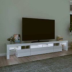 Avis Maison Chic Meuble TV avec lumières LED, Banc TV pour salon, Meuble de rangement Blanc brillant 230x36,5x40 cm -GKD59831