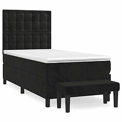 Maison Chic Lit Adulte - Lit simple Lit à sommier tapissier avec matelas moelleux - Meuble de Chambre - Noir 100x200 cm Velours -MN76253