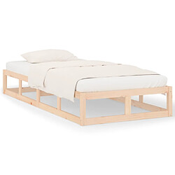 vidaXL Cadre de lit sans matelas 90x200 cm bois massif