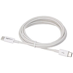 Basics USB 2.0 Type C to Type C Cable - 6 feet 1.8 Meters - White pas cher