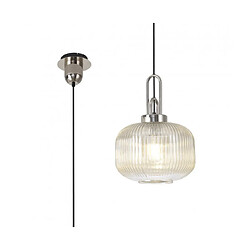 Luminaire Center Suspension design 1 ampoule Nickel poli,champagne