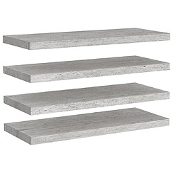 vidaXL Étagères murales flottantes 4 pcs gris béton 80x23,5x3,8 cm MDF