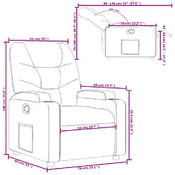 vidaXL Fauteuil inclinable Crème Tissu pas cher