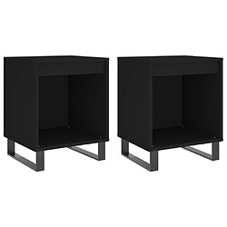 vidaXL Tables de chevet 2 pcs noir 40x35x50 cm bois d’ingénierie