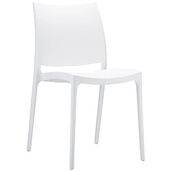 Alterego Chaise design 'ENZO' en matière plastique blanche