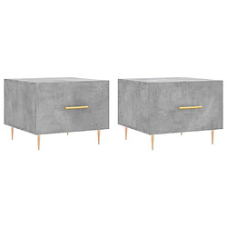 Maison Chic Lot de 2 Tables basses,Table Console pour salon gris béton 50x50x40 cm bois d'ingénierie -MN25581