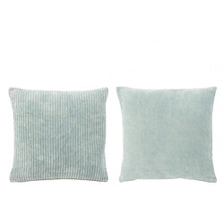 Dansmamaison Coussin Velours Carre Coton Bleu Assortiment De 2