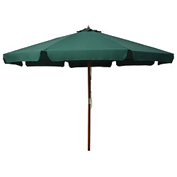 Maison Chic Parasol Jardin | Parasol avec mat en bois 330 cm Vert - GKD24630