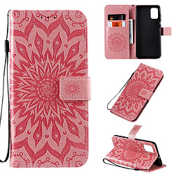 Wewoo Housse Coque Pour Galaxy A71 Sun Print de protection à rabat horizontal avec support et fentes cartes et portefeuille rose