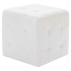 vidaXL Poufs 2 pcs Blanc 30 x 30 x 30 cm Similicuir