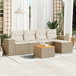 Maison Chic Salon de jardin avec coussins 6 pcs | Ensemble de Table et chaises | Mobilier d'Extérieur beige résine tressée -GKD25244