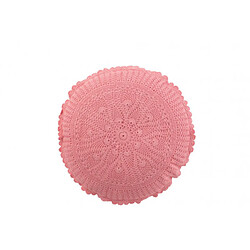 Dansmamaison Coussin Rond Mia Dentelles Coton Rose