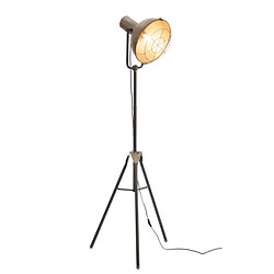 Dansmamaison Lampe Sur Pied Ronde Metal Gris 150 cm