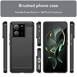 Htdmobiles Coque pour Xiaomi 13T / 13T Pro 5G - housse etui silicone gel carbone + verre trempe - NOIR