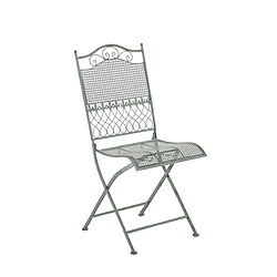 Decoshop26 Chaise de jardin en fer forgé vert vieilli MDJ10024