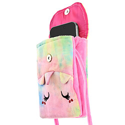 Avizar Pochette Bandoulière pour Smartphone en Tissu Design Licorne Dormant Arc en Ciel