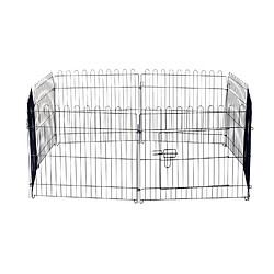 Pawhut Parc enclos pour chiens chiots animaux domestiques diamètre 158 cm 8 panneaux 71L x 61H cm noir pas cher