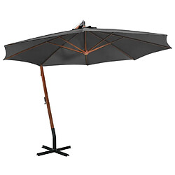 Maison Chic Parasol Jardin | Parasol suspendu avec mat Anthracite 3,5x2,9 m Bois de sapin - GKD93468