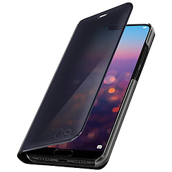 Avizar Housse Huawei P20 Etui folio Miroir Clapet Coque Rigide Fonction Support Noir