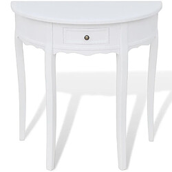 Maison Chic Table console | Meuble d'entrée | Table d'appoint avec tiroir Demi-ronde Blanc -GKD58496