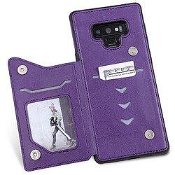 Wewoo Housse Coque Pour Galaxy Note9 étui de protection antichoc à double boucle de couleur unie solide violet pas cher